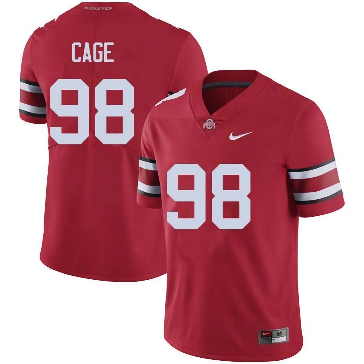 Jerron Cage Ohio State Buckeyes Men's NCAA #98 Nike Red College Stitched Football Jersey MDM0756VR